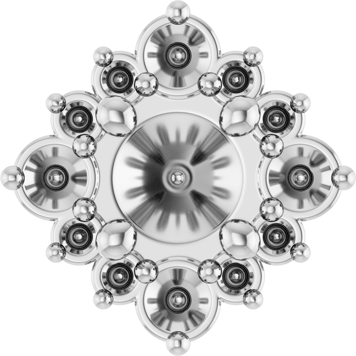 Round Halo-Style Earring Setting