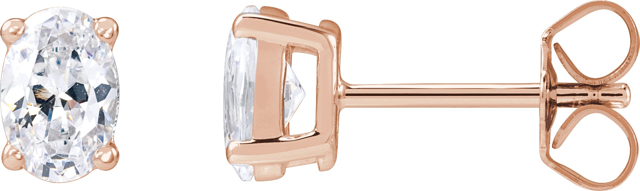 14K Rose 3/4 CTW Lab-Grown Diamond Stud Earrings