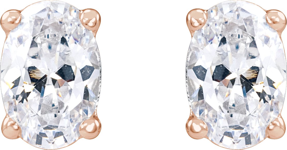 14K Rose 3/4 CTW Lab-Grown Diamond Stud Earrings-2