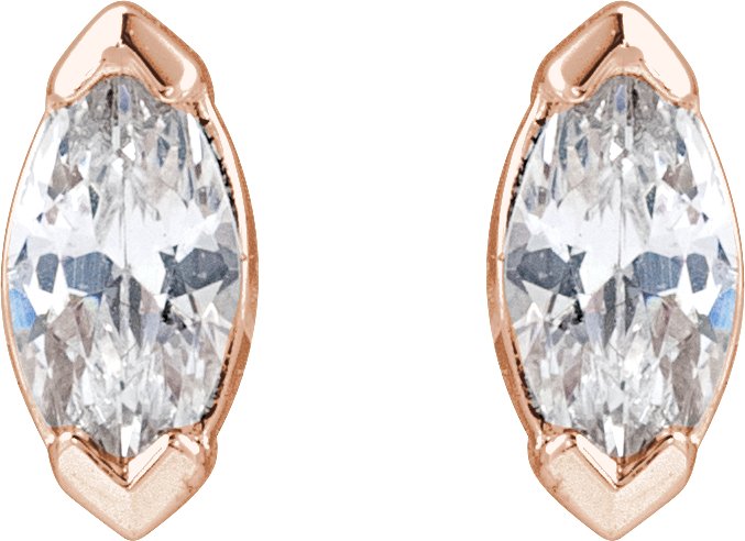 14K Rose 1/6 CTW Lab-Grown Diamond Stud Earrings-2