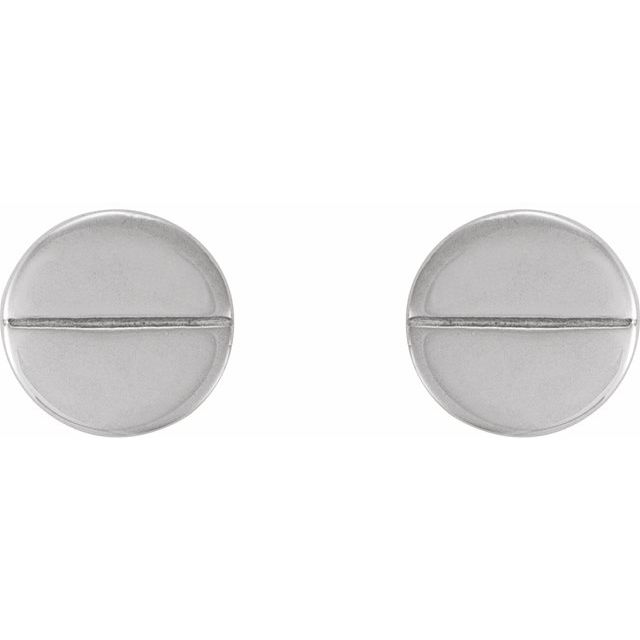 Sterling Silver 4.9 mm Geometric Friction Closure Earrings