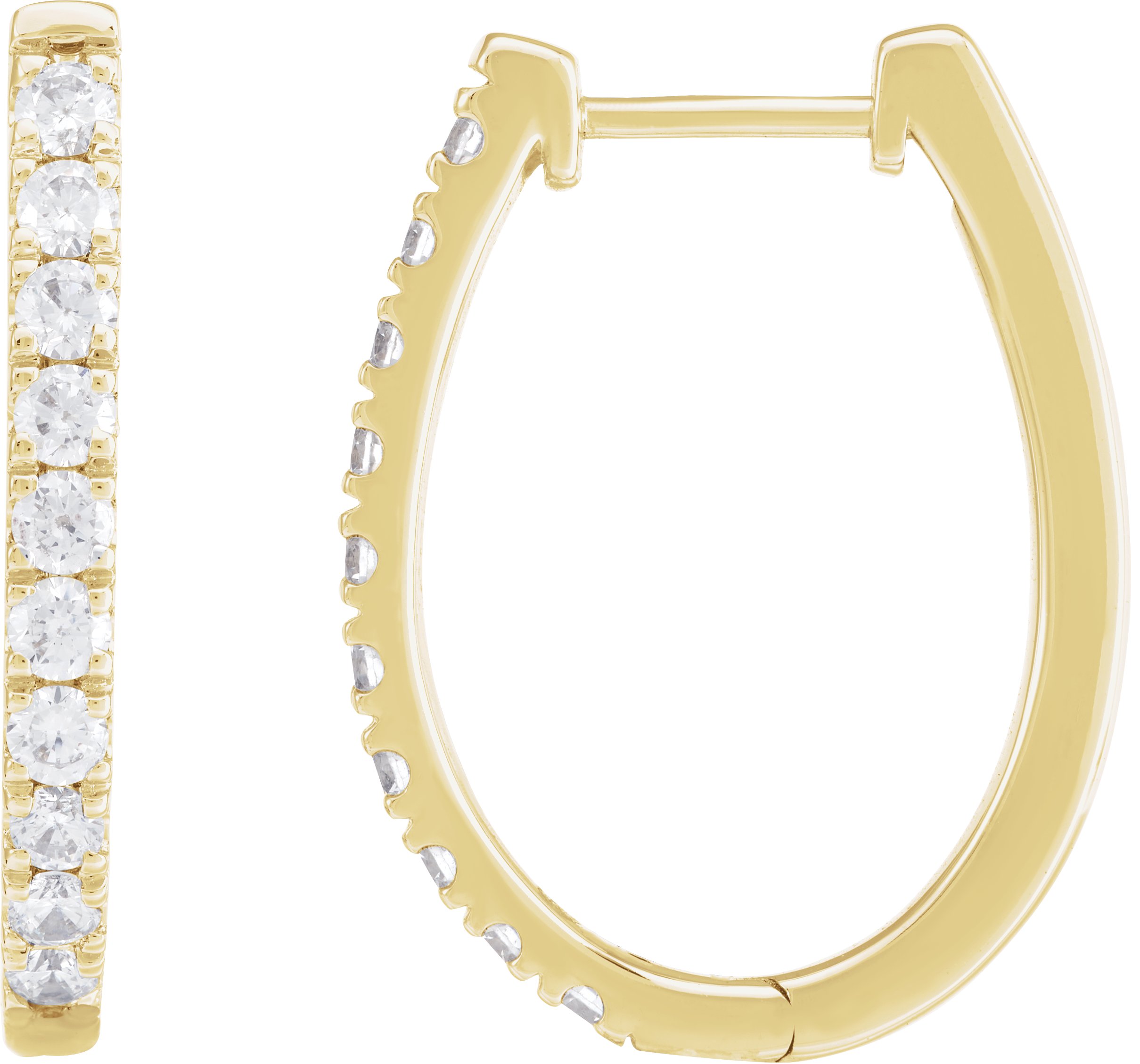 14K Yellow 9/10 CTW Lab-Grown Diamond Hoop Earrings