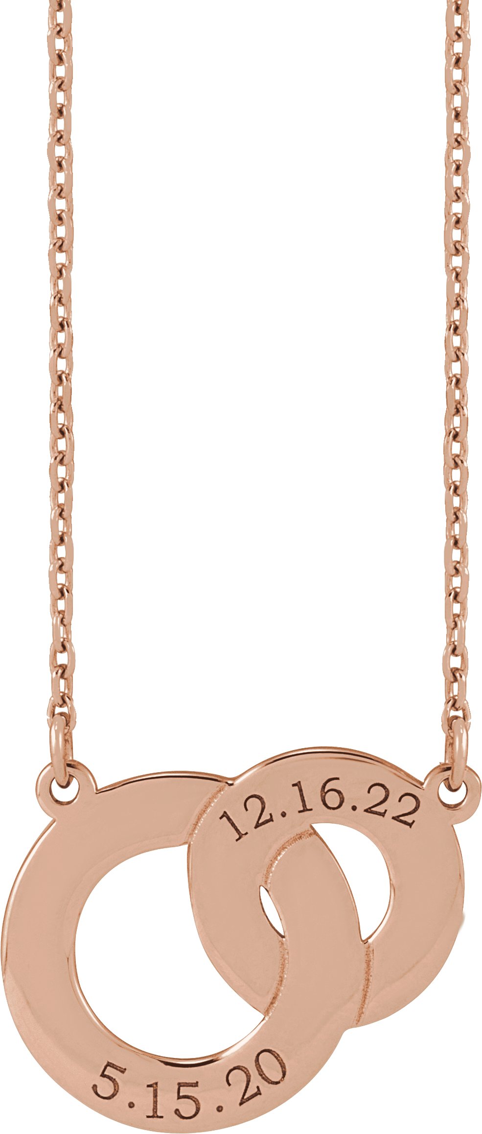 Alternative view of Engravable Interlocking Circles Necklace
