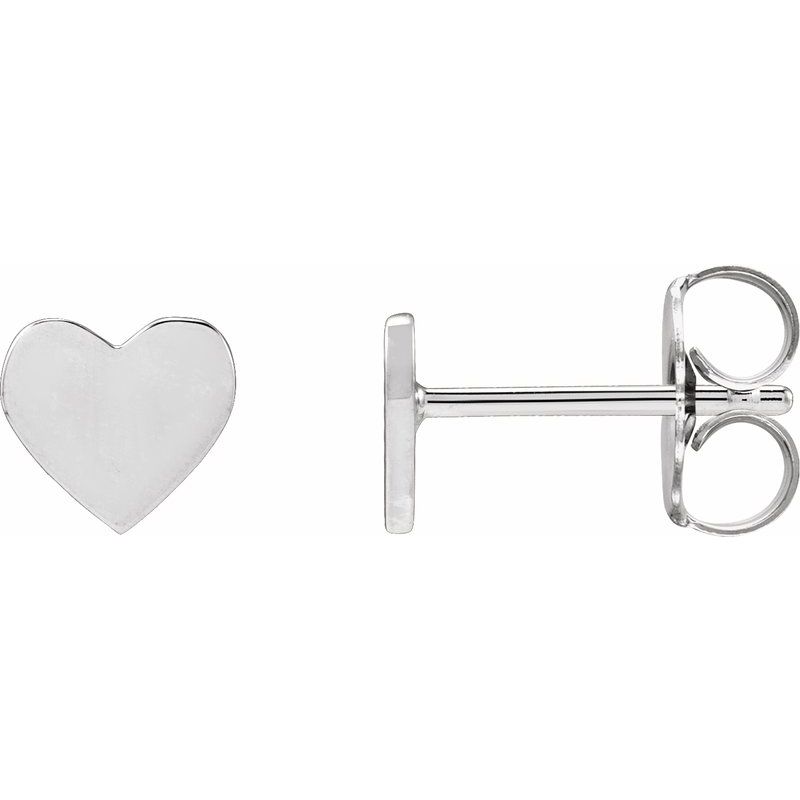 Engravable Heart Stud Earrings