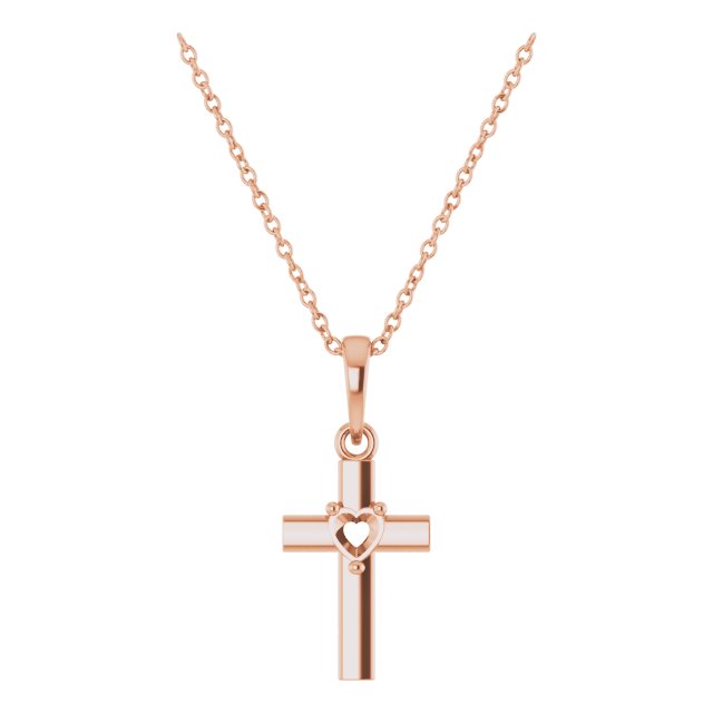 Heart Cross Necklace or Pendant