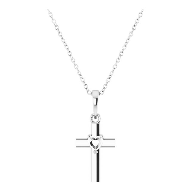 Heart Cross Necklace or Pendant