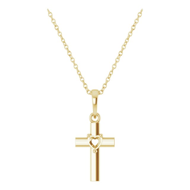 Heart Cross Necklace or Pendant