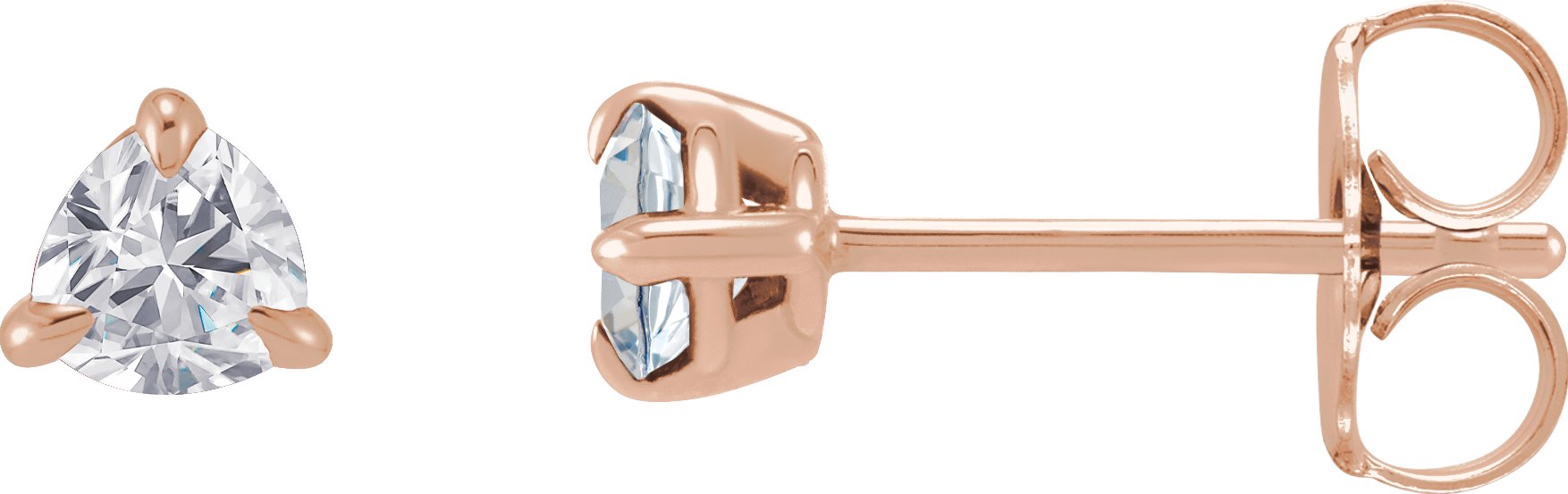 Trillion 3-Prong Claw Earrings