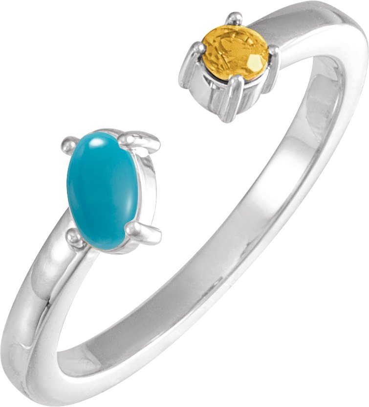Two-Stone Negative Space Ring