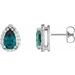 Platinum Lab-Grown Alexandrite & 1/10 CTW Natural Diamond Halo-Style Earrings