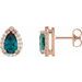 14K Rose Lab-Grown Alexandrite & .05 CTW Natural Diamond Halo-Style Earrings
