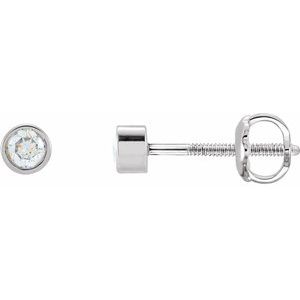 Platinum 1/8 CTW Natural Diamond Micro Bezel-Set Earrings
