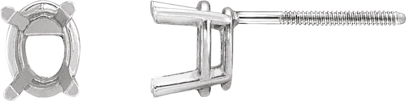 Oval 4-Prong Lightweight Stud Earrings