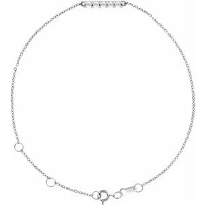 14K White 1/10 CTW Natural Diamond Bar 6 1/2-7 1/2" Bracelet