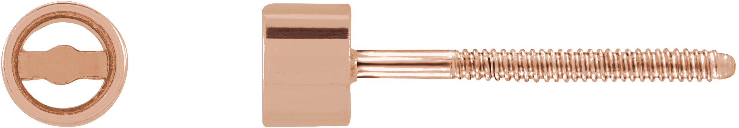14K Rose 2.5 mm Round Micro Single Stud Earring Mounting