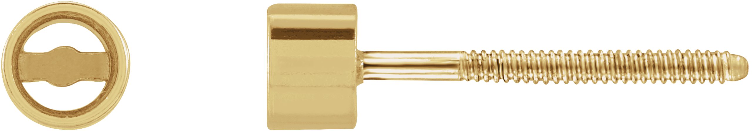 18K Yellow 2.5 mm Round Micro Single Stud Earring Mounting