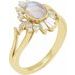 14K Yellow Natural Rainbow Moonstone & 1/2 CTW Natural Diamond Halo-Style Ring