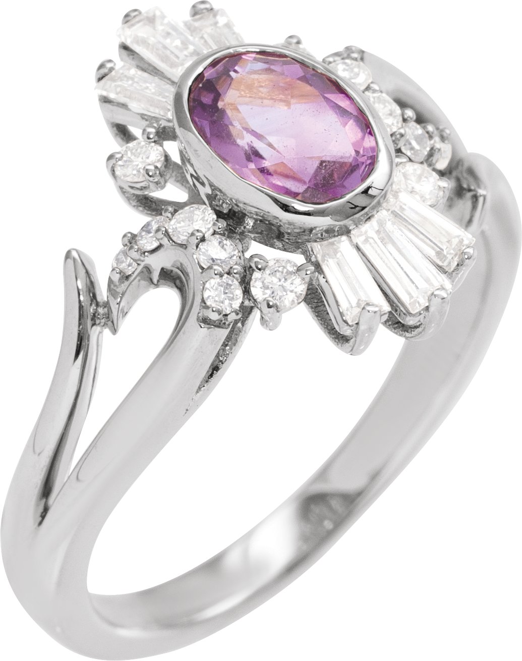 Natural Rainbow Moonstone & 1/2 CTW Natural Diamond Halo-Style Ring