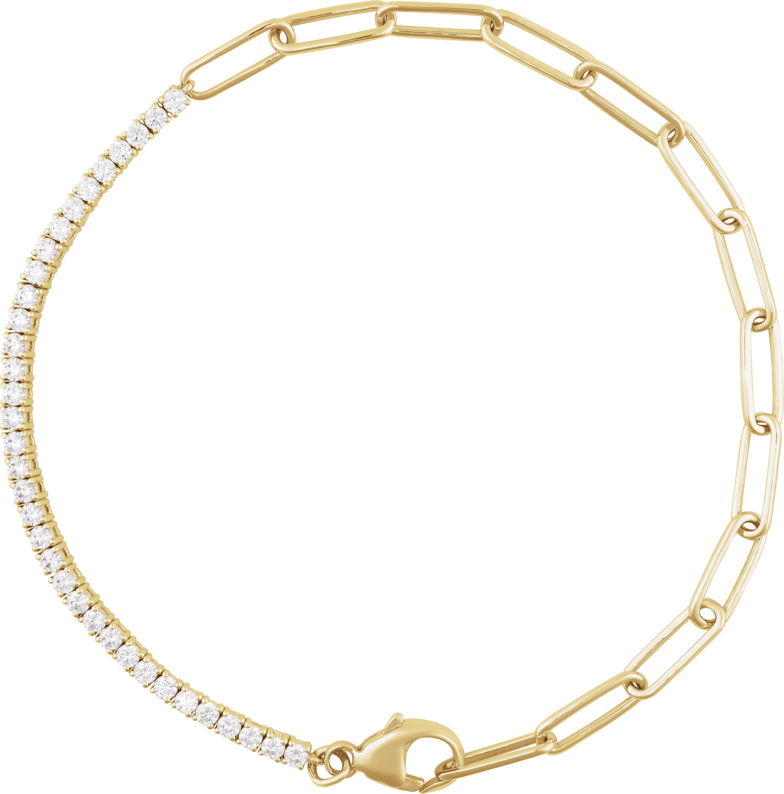 14K Yellow 1 CTW Natural Diamond Line 7" Bracelet 