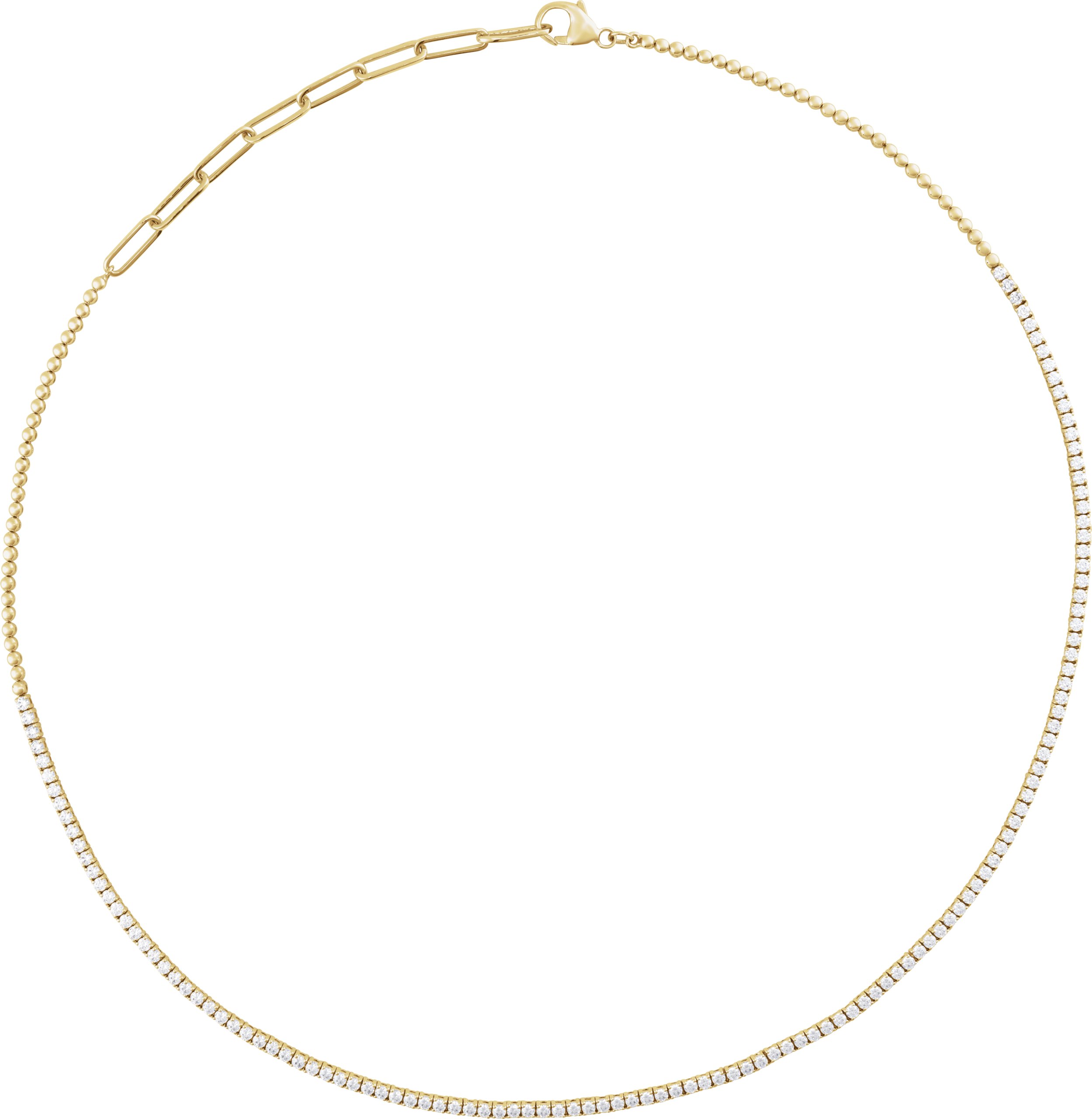 14K Yellow 3 1/5 CTW Natural Diamond Adjustable 15-18" Necklace