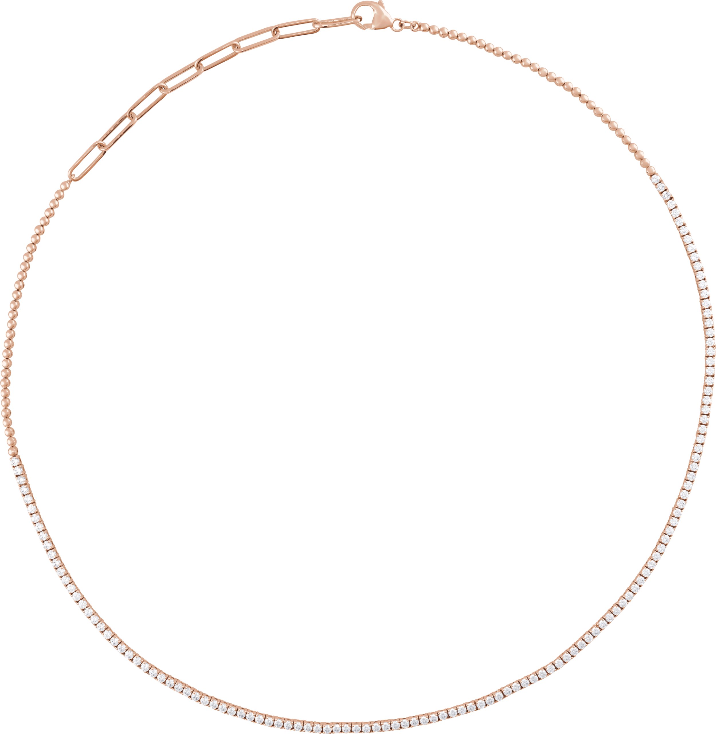 14K Rose 3.20 CTW Natural Diamond Adjustable 15 18 inch Necklace Ref 20718518