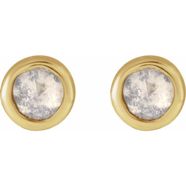 14K Yellow .06 CTW Rose-Cut Natural Diamond Stud Earrings