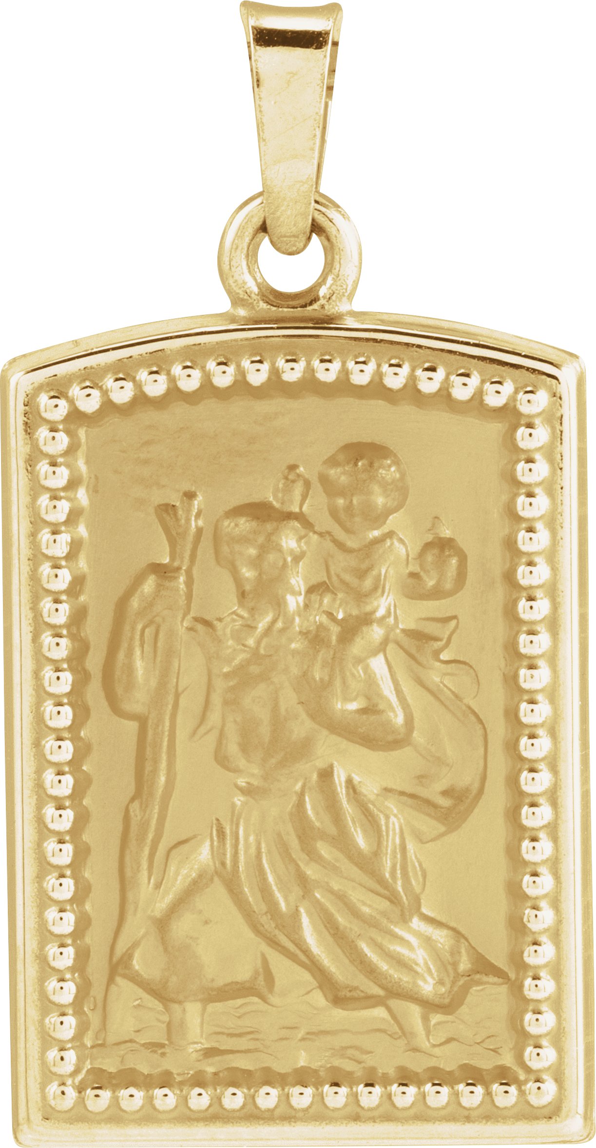 14K Yellow St. Christopher Medal Pendant