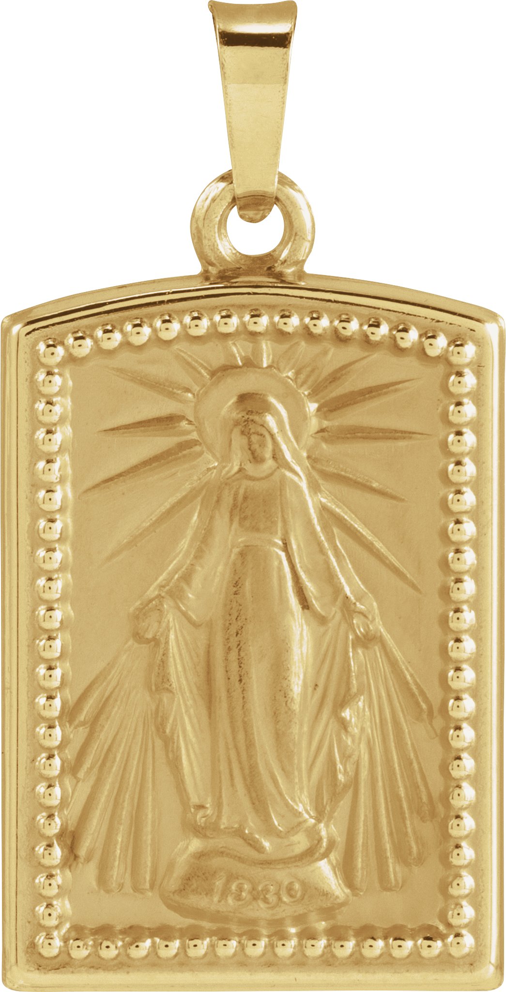 14K Yellow Miraculous Medal Pendant