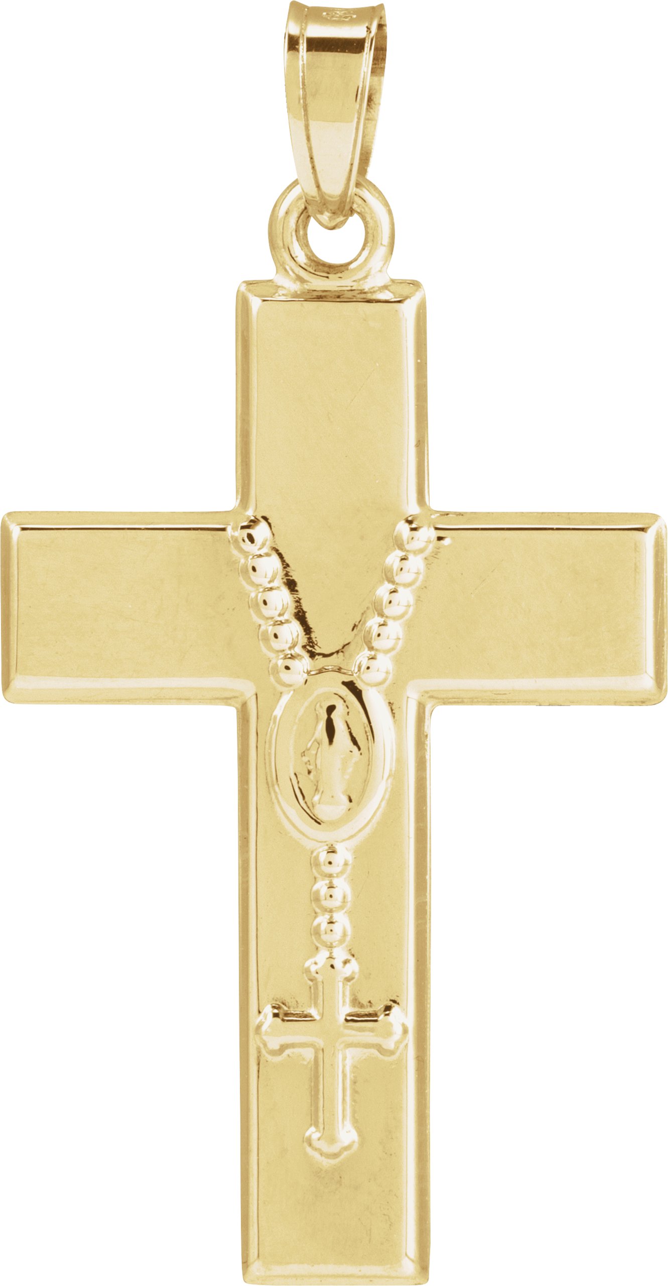 14K Yellow Cross Pendant