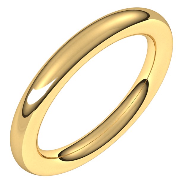 10K Yellow 3 mm Full Round Comfort-Fit Band