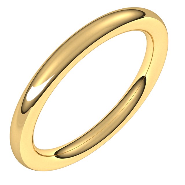 10K Yellow 2.5 mm Full Round Comfort-Fit Band