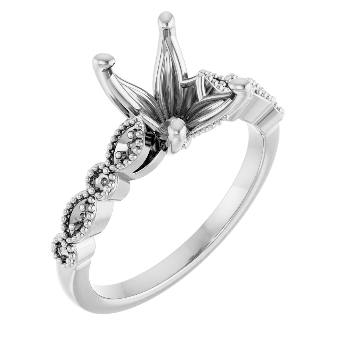 Accented Vintage-Inspired Engagement Ring or Band