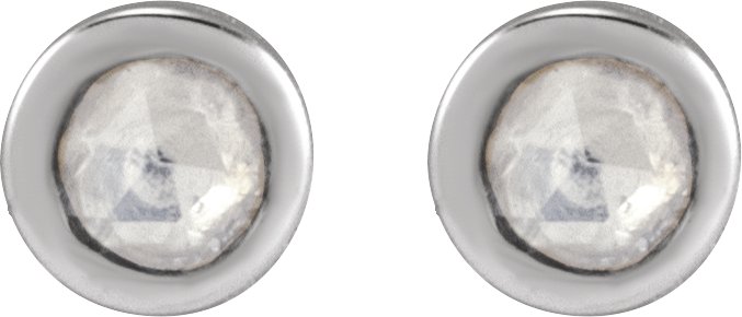 1/8 CTW Rose-Cut Natural Diamond Stud Earrings view 2