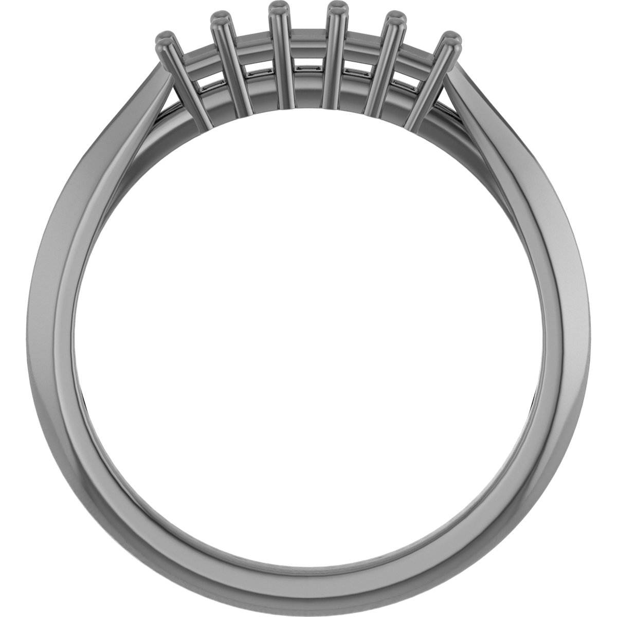 6x4 mm Oval Anniversary Band Mounting view 2