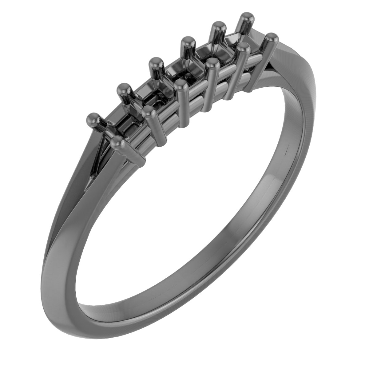 6x4 mm Oval Anniversary Band Mounting