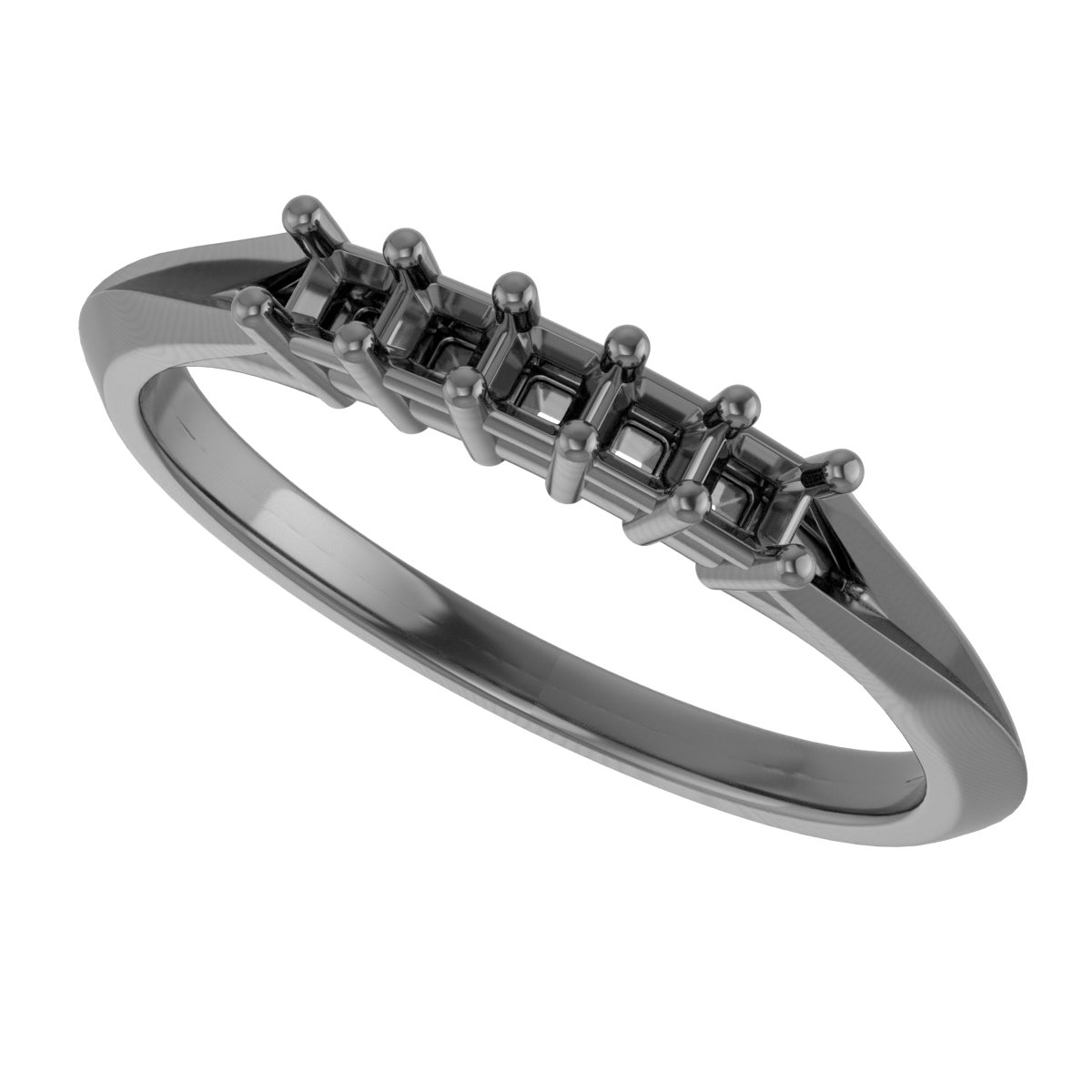6x4 mm Oval Anniversary Band Mounting view 5