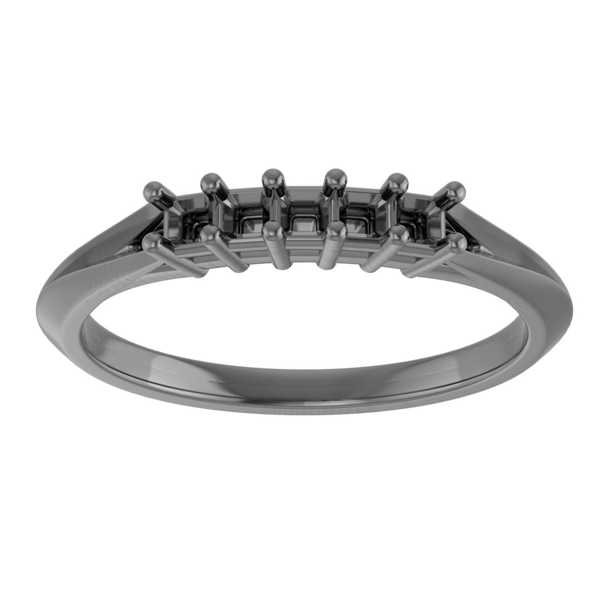 6x4 mm Oval Anniversary Band Mounting view 3