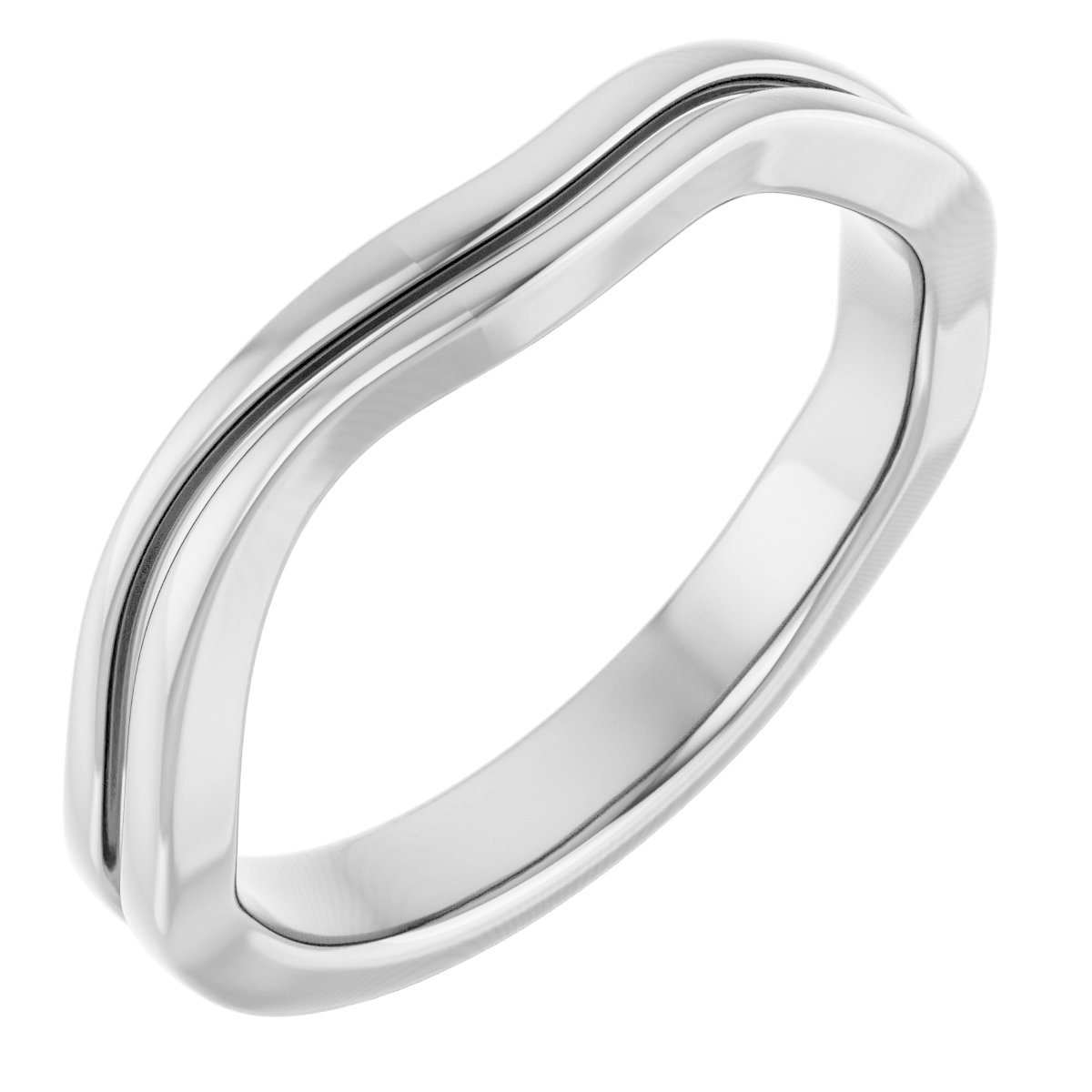 14K White Freeform Ring