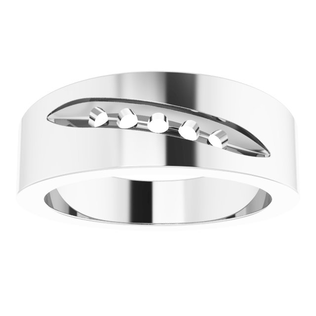 2 mm Asscher Band Mounting view 3