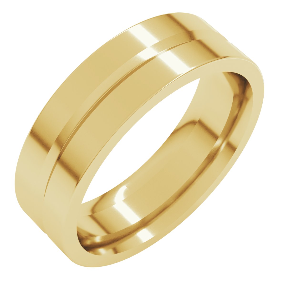 Grooved Comfort-Fit Flat Band