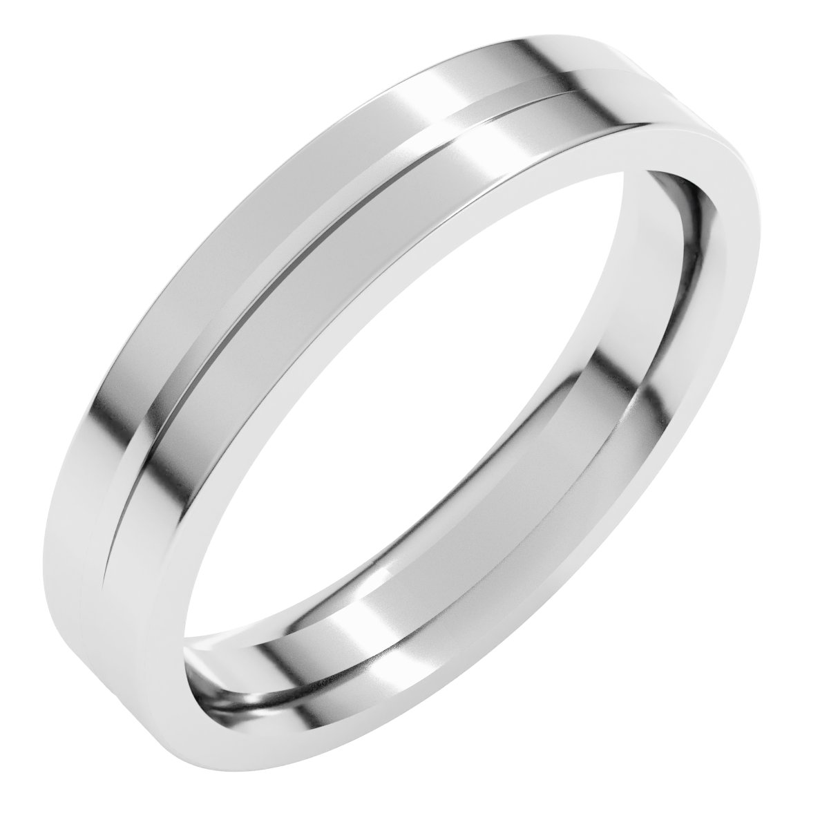 Grooved Comfort-Fit Flat Band
