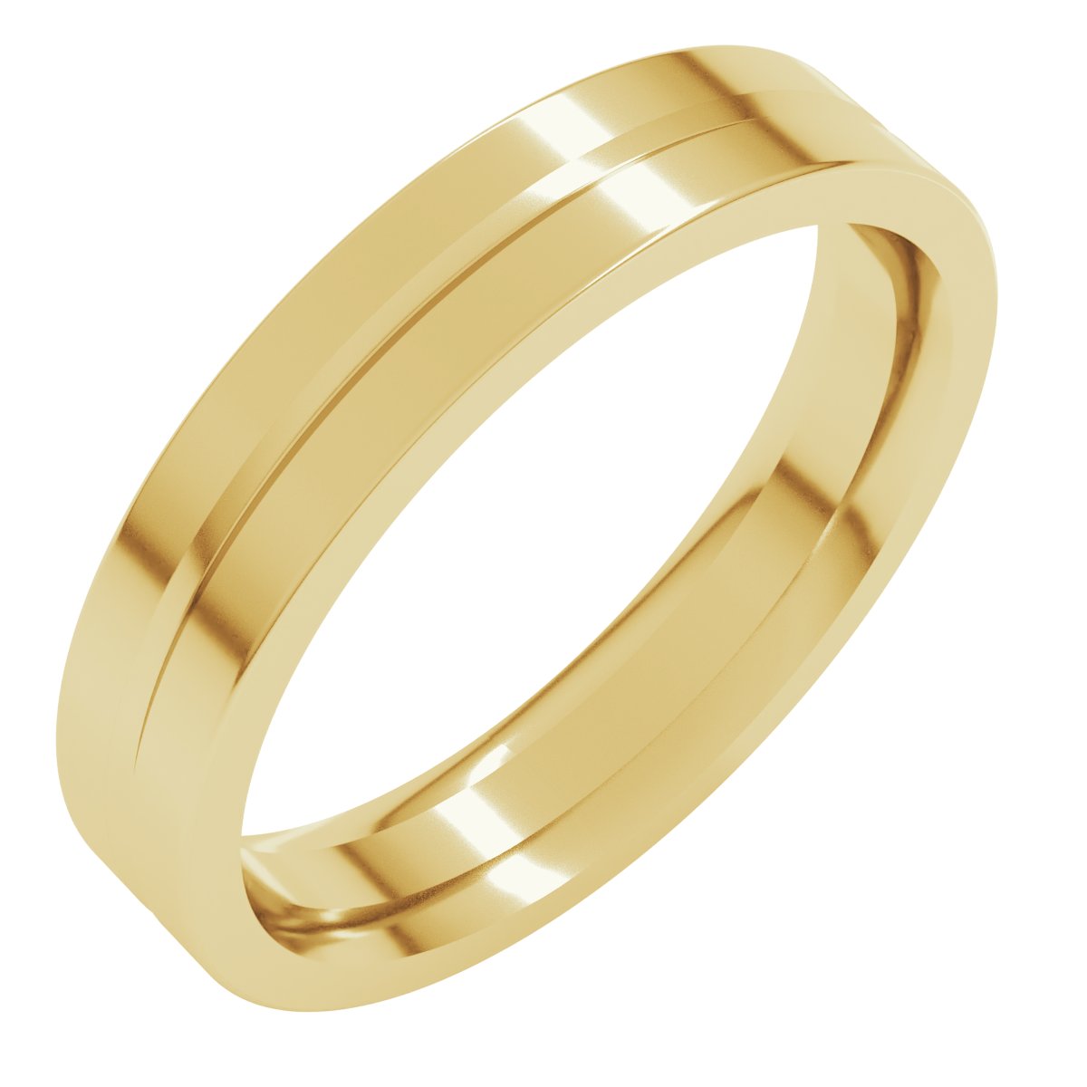 Grooved Comfort-Fit Flat Band