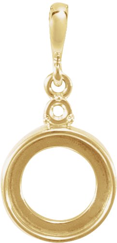 14K Yellow 6 mm Round Cabochon Bezel-Set 16-18