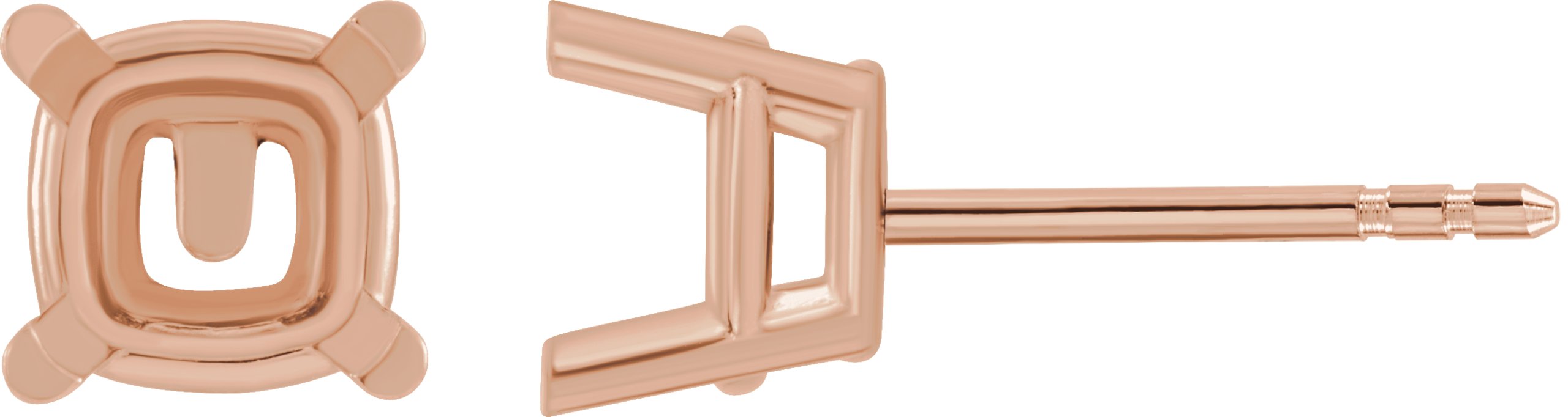 Cushion 4-Prong Stud Earrings