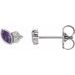 Sterling Silver Natural Amethyst & .03 CTW Natural Diamond Left Earring
