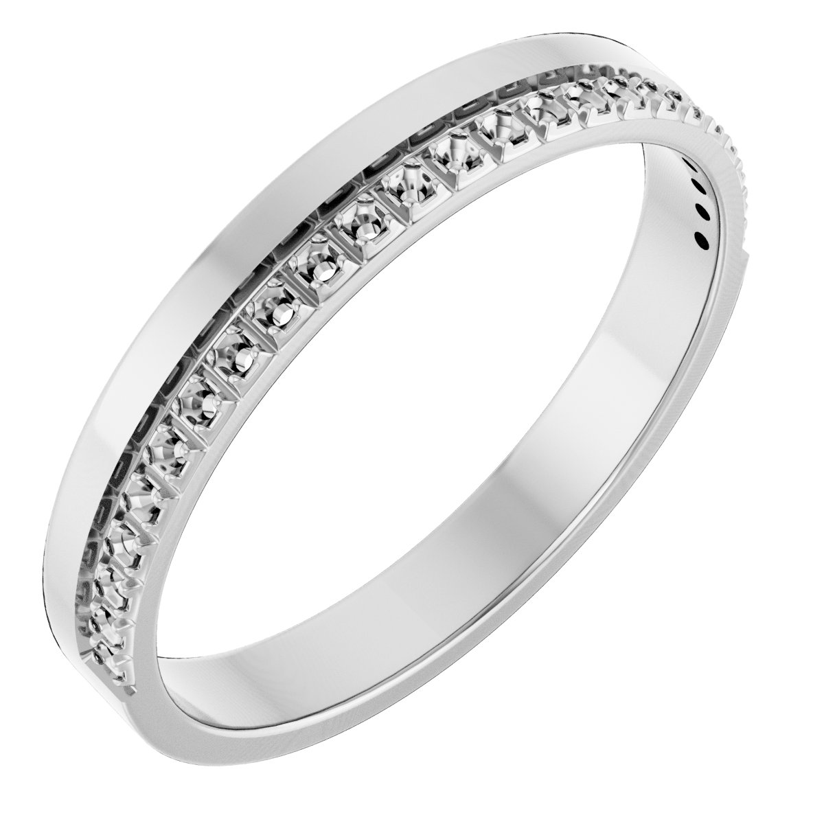 Single Sided Stepped-Edge Anniversary Band