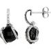 14K White Natural Black Onyx & 1/10 CTW Natural Diamond Right Earring