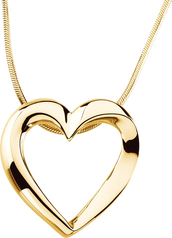 14K Yellow Heart 18" Necklace