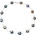 Sterling Silver 12-13 mm Cultured Black Freshwater Pearl Coin 18