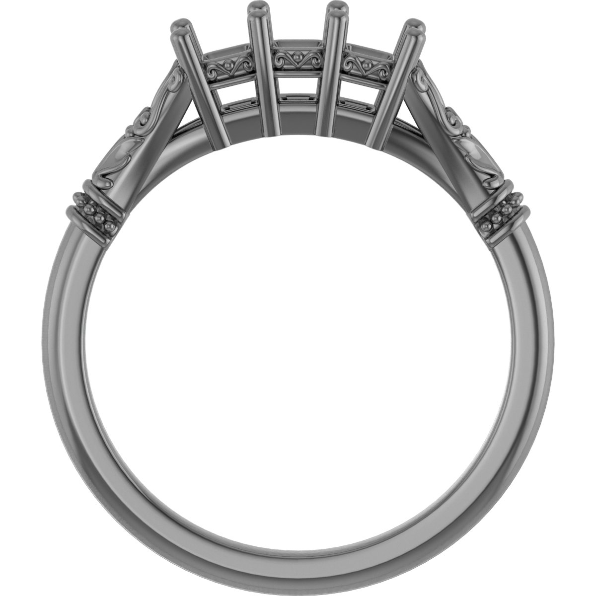 6x4 mm Oval Anniversary Band Mounting view 2